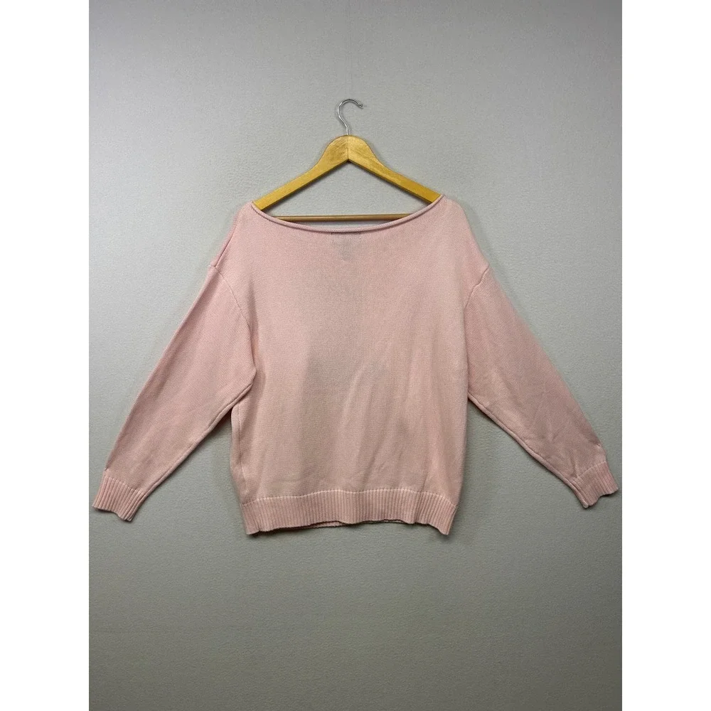Arden B. Cowgirlcore Western Womens Medium Pink Cowboy Boot Graphic Knit Sweater - Picture 2 of 9